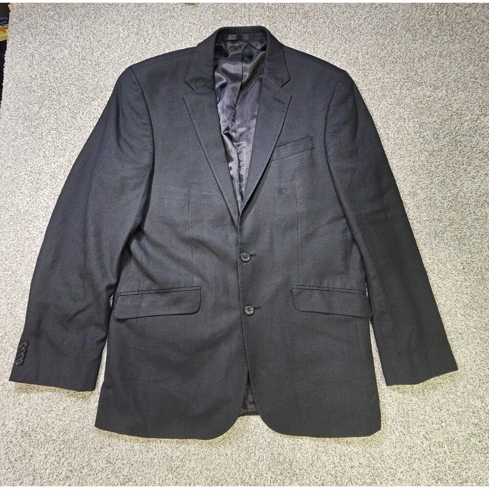 Kenneth Cole Reaction Unlisted Mens Suit Jacket Blazer 42 L 35 W Black